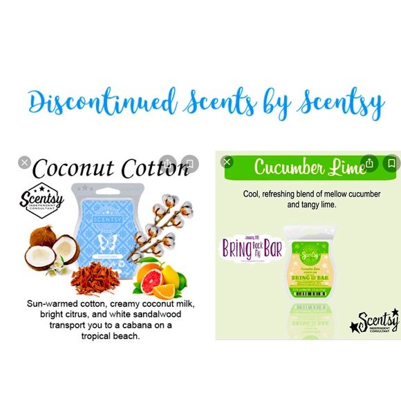 RARE-(1) COCONUT COTTON &(1) CUCUMBER LIME Scentsy - Picture 1 of 8